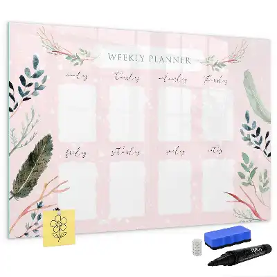 Quadro magnético para escrever planner semanal encantador