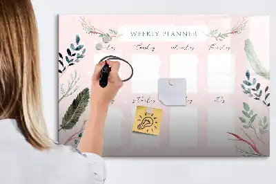 Quadro magnético para escrever planner semanal encantador
