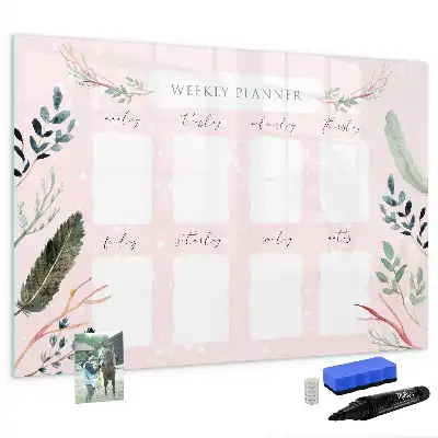 Quadro magnético para escrever planner semanal encantador