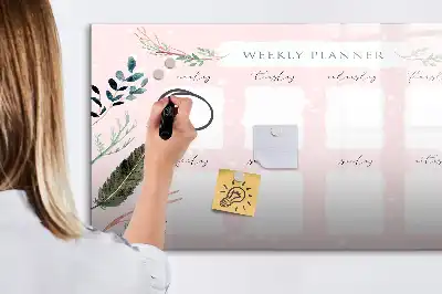 Quadro magnético para escrever planner semanal encantador