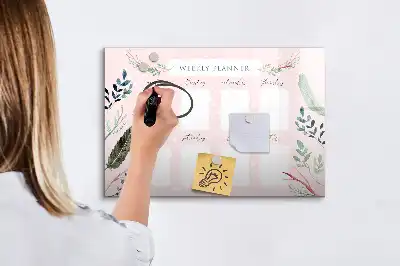 Quadro magnético para escrever planner semanal encantador