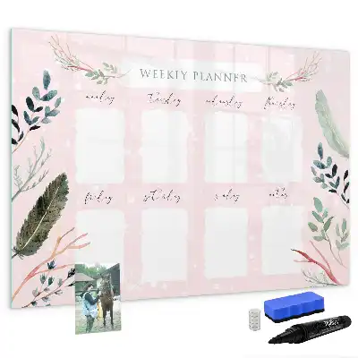 Quadro magnético para escrever planner semanal encantador