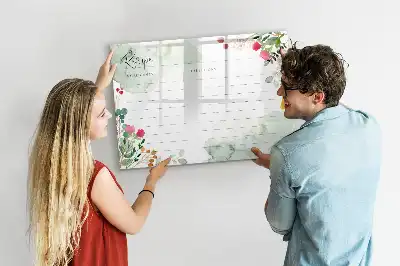 Quadro magnético para escrita com estampa de espaço para receitas