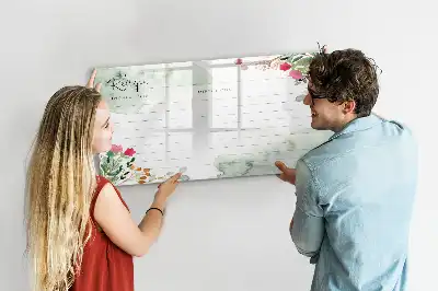 Quadro magnético para escrita com estampa de espaço para receitas