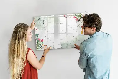 Quadro magnético para escrita com estampa de espaço para receitas