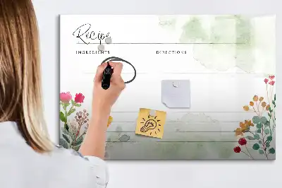 Quadro magnético para desenho tema espaço para receitas