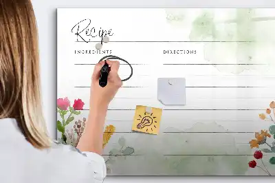 Quadro magnético para desenho tema espaço para receitas