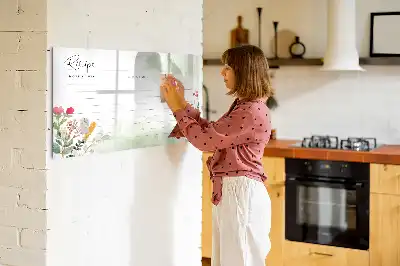 Quadro magnético para desenho tema espaço para receitas