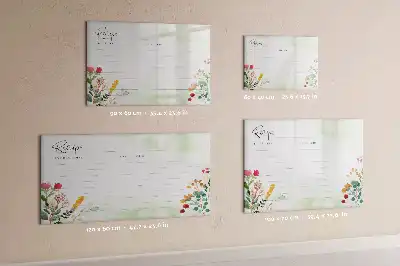 Quadro magnético para desenho tema espaço para receitas