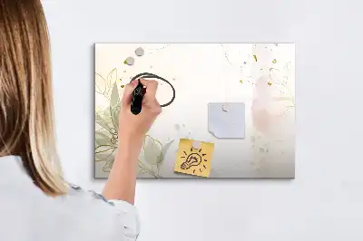 Quadro magnético para escrever abstração pastel