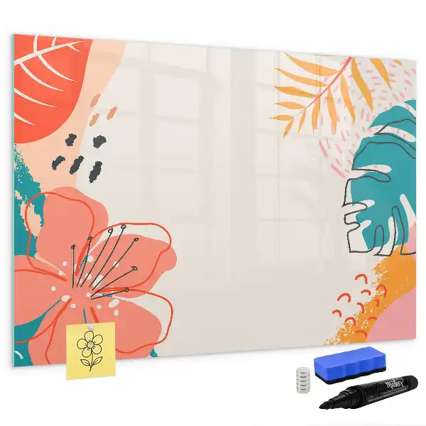 Quadro magnético para desenhar tema plantas havaianas