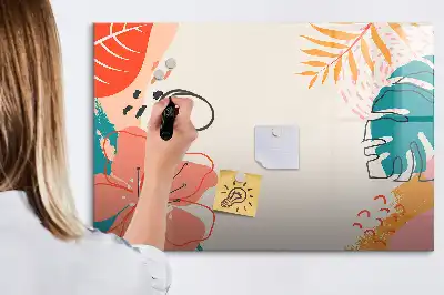 Quadro magnético para desenhar tema plantas havaianas