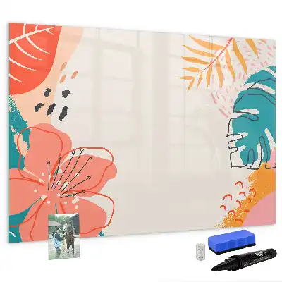 Quadro magnético para desenhar tema plantas havaianas