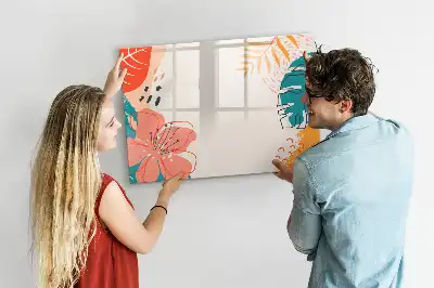 Quadro magnético para desenhar tema plantas havaianas