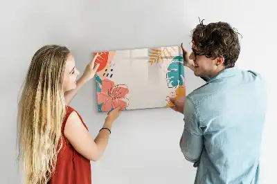 Quadro magnético para desenhar tema plantas havaianas