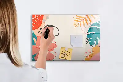 Quadro magnético para desenhar tema plantas havaianas