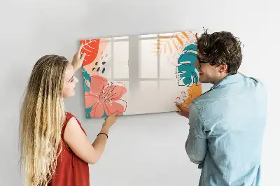 Quadro magnético para desenhar tema plantas havaianas
