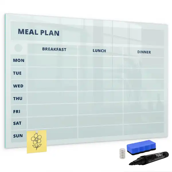 Quadro magnético para escrita com design de menu em tons pastel