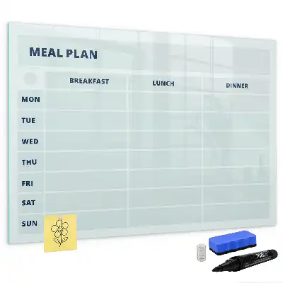 Quadro magnético para escrita com design de menu em tons pastel