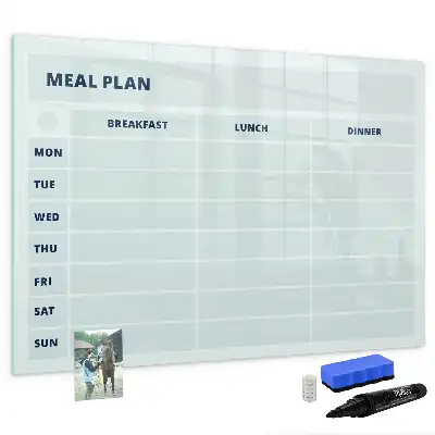 Quadro magnético para escrita com design de menu em tons pastel