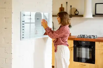 Quadro magnético para escrita com design de menu em tons pastel