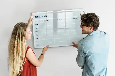 Quadro magnético para escrita com design de menu em tons pastel