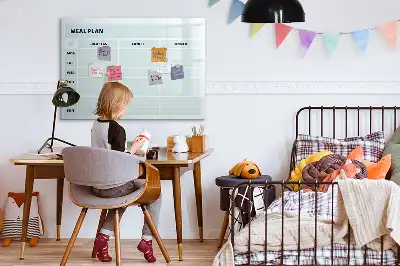 Quadro magnético para escrita com design de menu em tons pastel