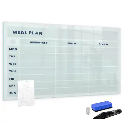 Quadro magnético para escrita com design de menu em tons pastel