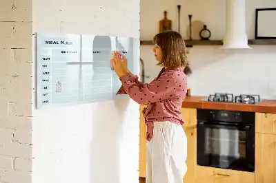 Quadro magnético para escrita com design de menu em tons pastel