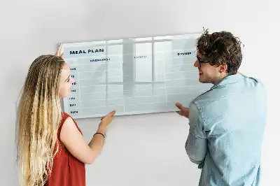 Quadro magnético para escrita com design de menu em tons pastel