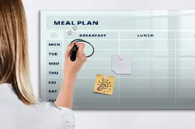 Quadro magnético para escrita com design de menu em tons pastel