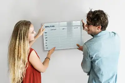 Quadro magnético para escrita com design de menu em tons pastel
