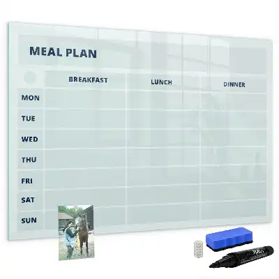 Quadro magnético para escrita com design de menu em tons pastel