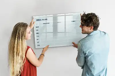 Quadro magnético para escrita com design de menu em tons pastel