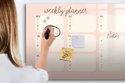 Quadro magnético para desenhar planner semanal encantador