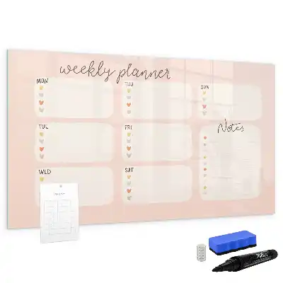 Quadro magnético para desenhar planner semanal encantador