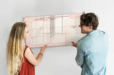 Quadro magnético para desenhar planner semanal encantador