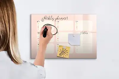 Quadro magnético para desenhar planner semanal encantador