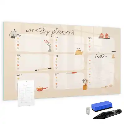 Planner semanal quadro magnético para escrever