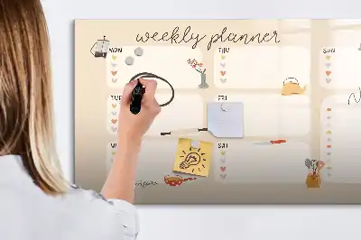 Planner semanal quadro magnético para escrever