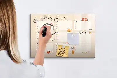 Planner semanal quadro magnético para escrever