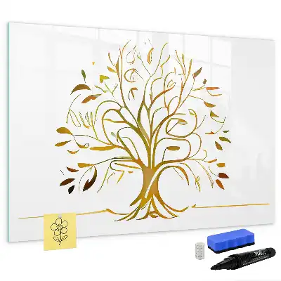 Quadro magnético para escrever estampa árvore dourada