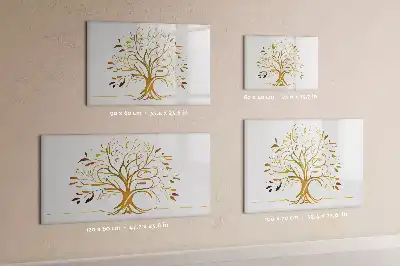 Quadro magnético para escrever estampa árvore dourada