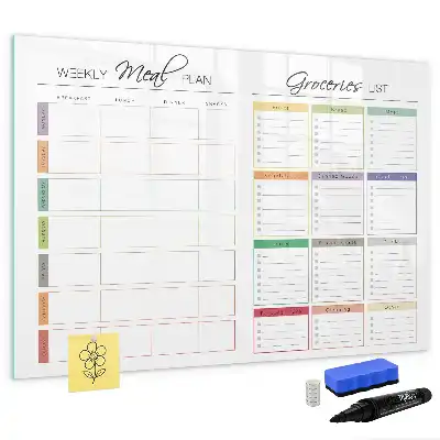 Quadro magnético para desenhar menu semanal