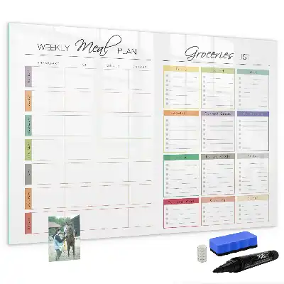 Quadro magnético para desenhar menu semanal