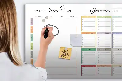 Quadro magnético para desenhar menu semanal