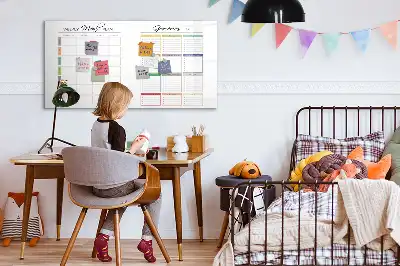 Quadro magnético para desenhar menu semanal