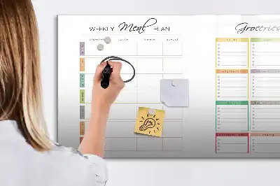 Quadro magnético para desenhar menu semanal