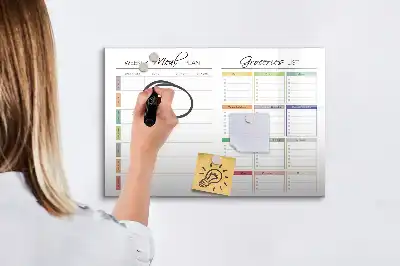 Quadro magnético para desenhar menu semanal