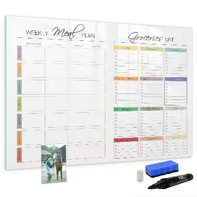 Quadro magnético para desenhar menu semanal